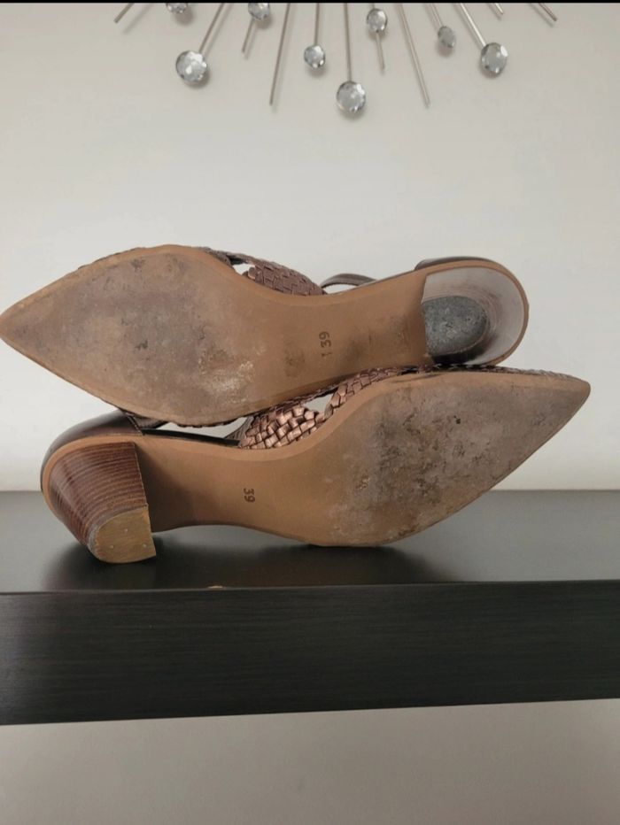 Escarpins tressés marron métallisé bronze Brenda Zaro - photo numéro 4