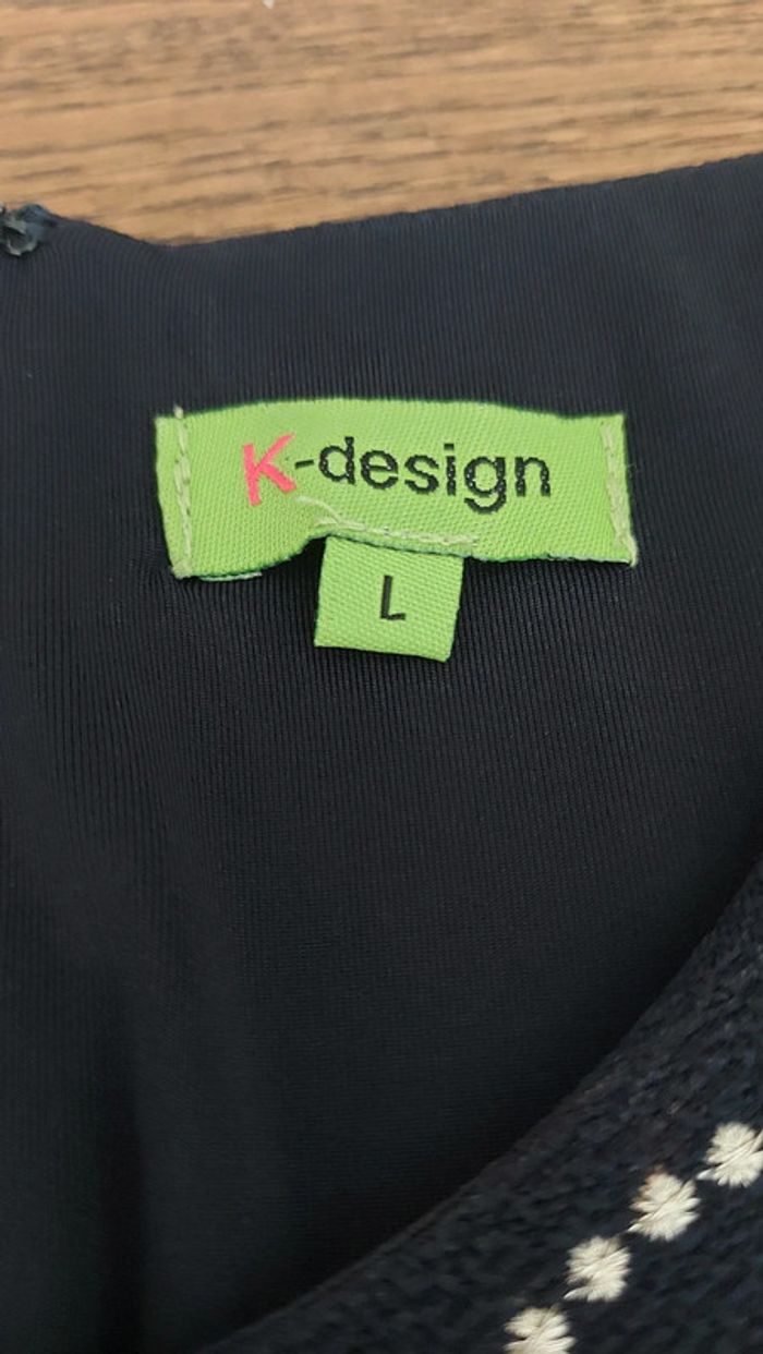 Robe bleu avec broderie K-design taille L - photo numéro 16