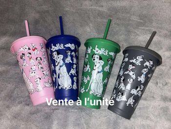 Grand gobelet à paille 101 dalmatiens disney