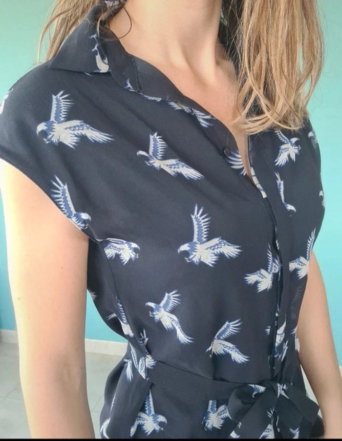 Robe bleu marine Zara taille 34 - photo numéro 4