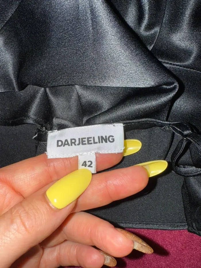 Lot de 2 tops identiques noir blanc Darjeeling 42 satin - photo numéro 6