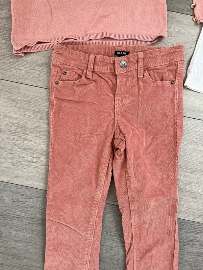 Ensemble lot 3 pièces Kiabi 5 ans rose pantalon pull t-shirt - photo numéro 4