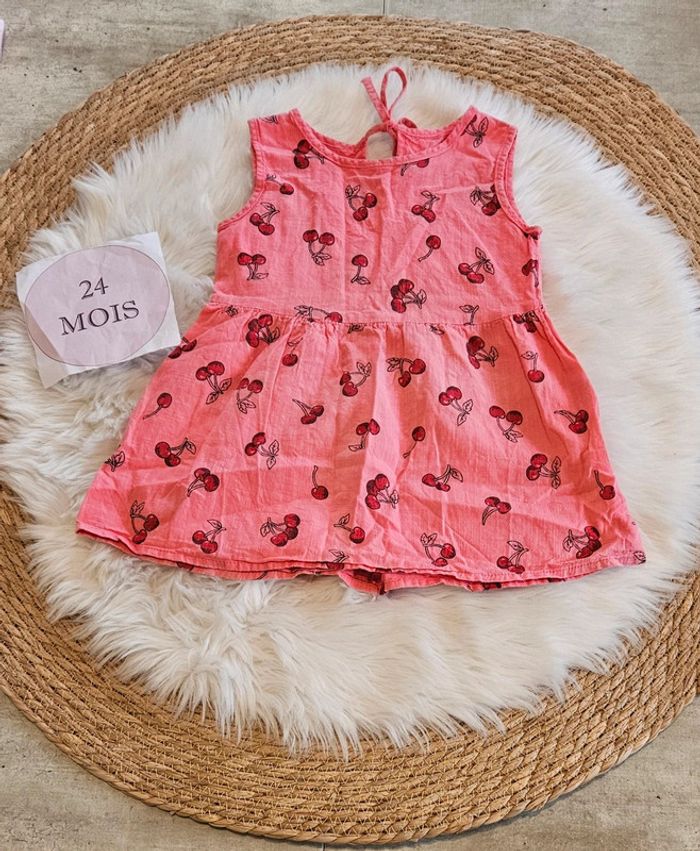 Robe cerise 18/24 mois été