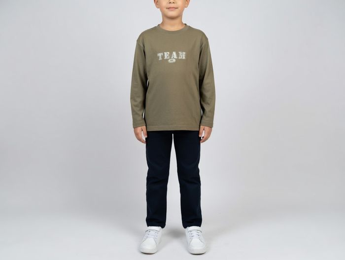 T shirt manches longues kaki 10 ans - photo numéro 1