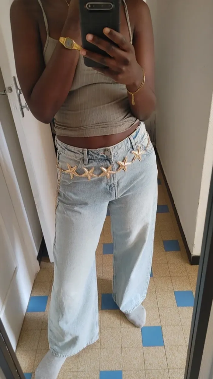 Ceinture de taille vintage rétro yk2 en métal doré étoile 🌟 - photo numéro 2
