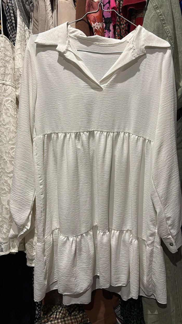 Robe casual blanche bohème