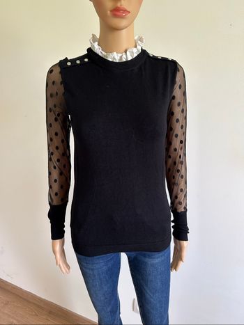 Pull noir et blanc à manches longues Morgan taille XS TBE