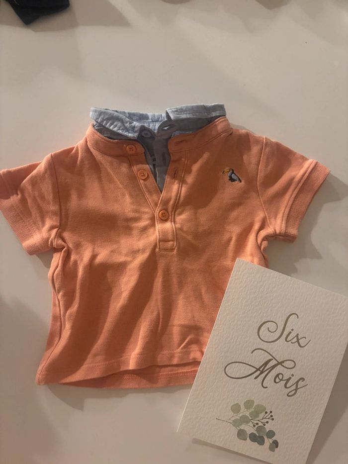 Polo rose saumon Tape à l’œil 6 mois