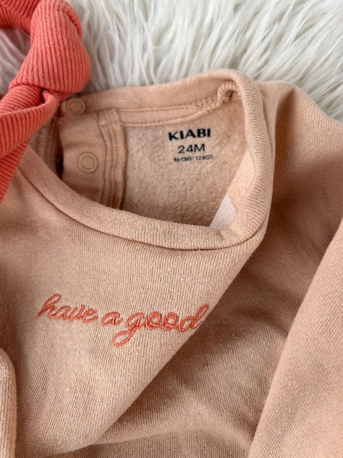 Fille 👧🏻 Barboteuse beige/corail + bandeau - kiabi 24 mois - photo numéro 5