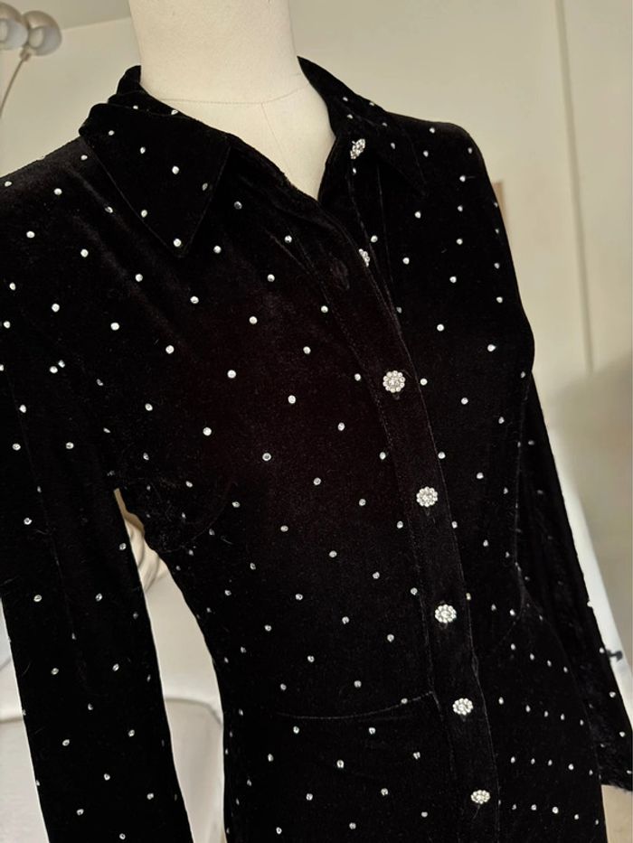 Robe velours et strass argent Zara - photo numéro 2