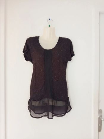 Tunique d'été transparente à volants femme w