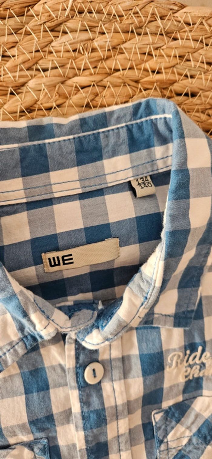 Chemise à carreaux bleu et blanc WE, taille 10 ans. - photo numéro 3