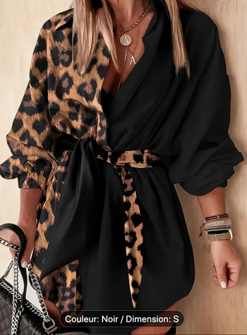 Neuf Robe enveloppante imprimée léopard Taille S