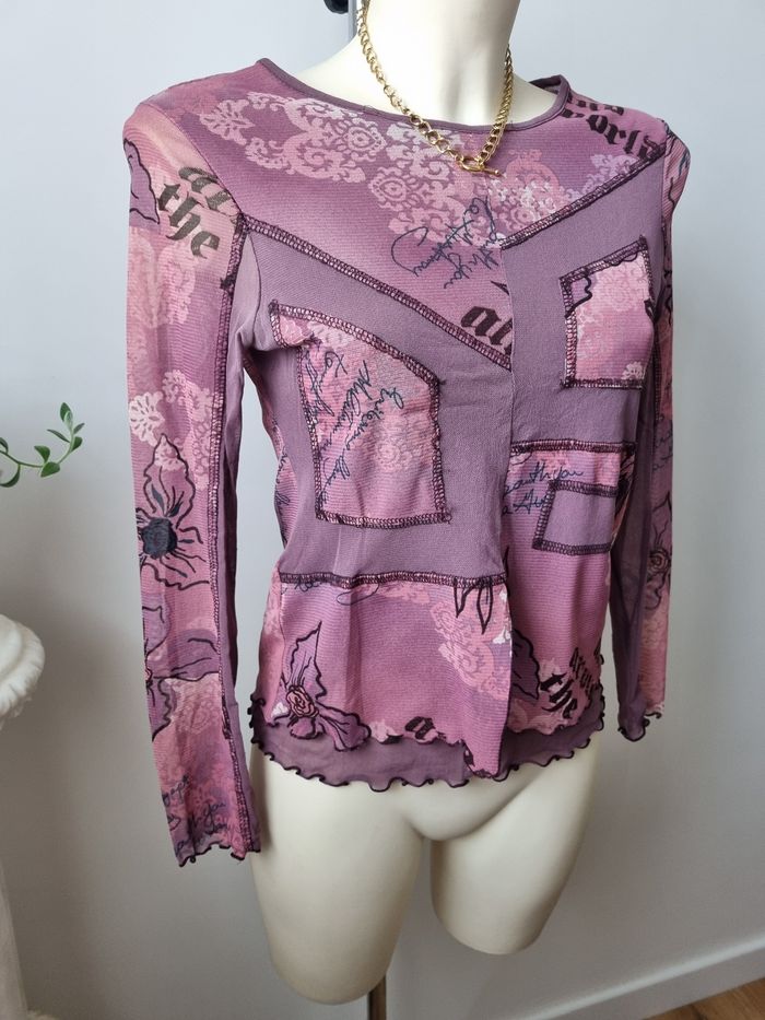 Top en mesh violet vintage - photo numéro 4