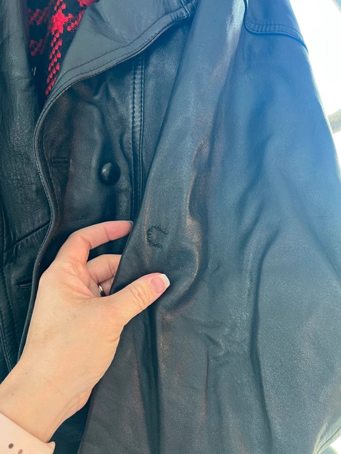 Manteau trench vintage 40/42 cuir - photo numéro 10