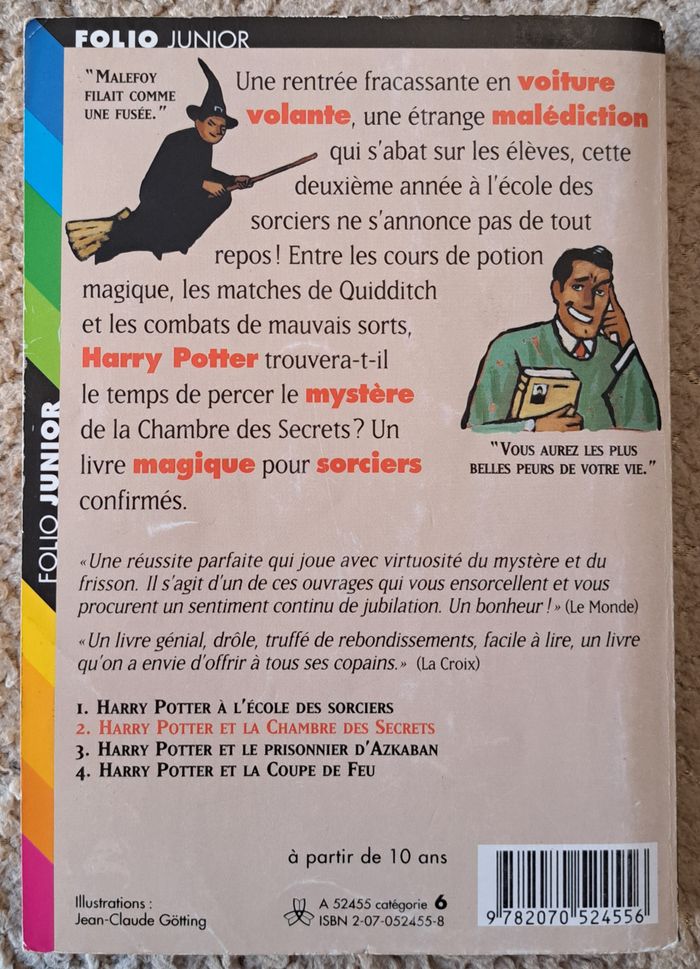 📚 Roman Harry Potter et la Chambre des Secrets - Folio Junior 2003 - photo numéro 4
