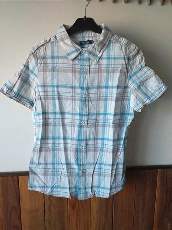 Chemise manches courtes a carreaux 14 ans