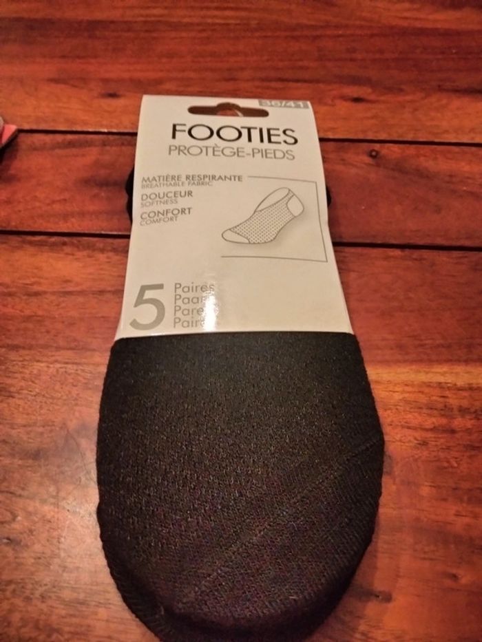 Lot de 5 protèges pieds en 39/41 uni noir