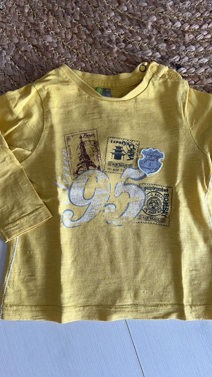 Lot de 2 t-shirt manches longues - 12 mois - photo numéro 2