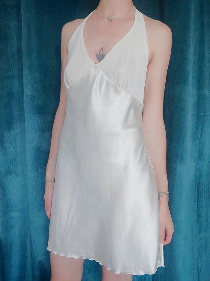 Nuisette dos nu blanc ivoire satin / B Sexy Lingerie & Fashion - 42/XL - photo numéro 3