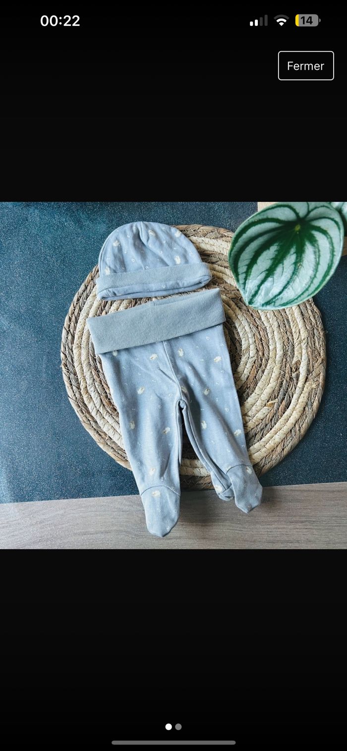 Pantalon + bonnet bébé mixte
