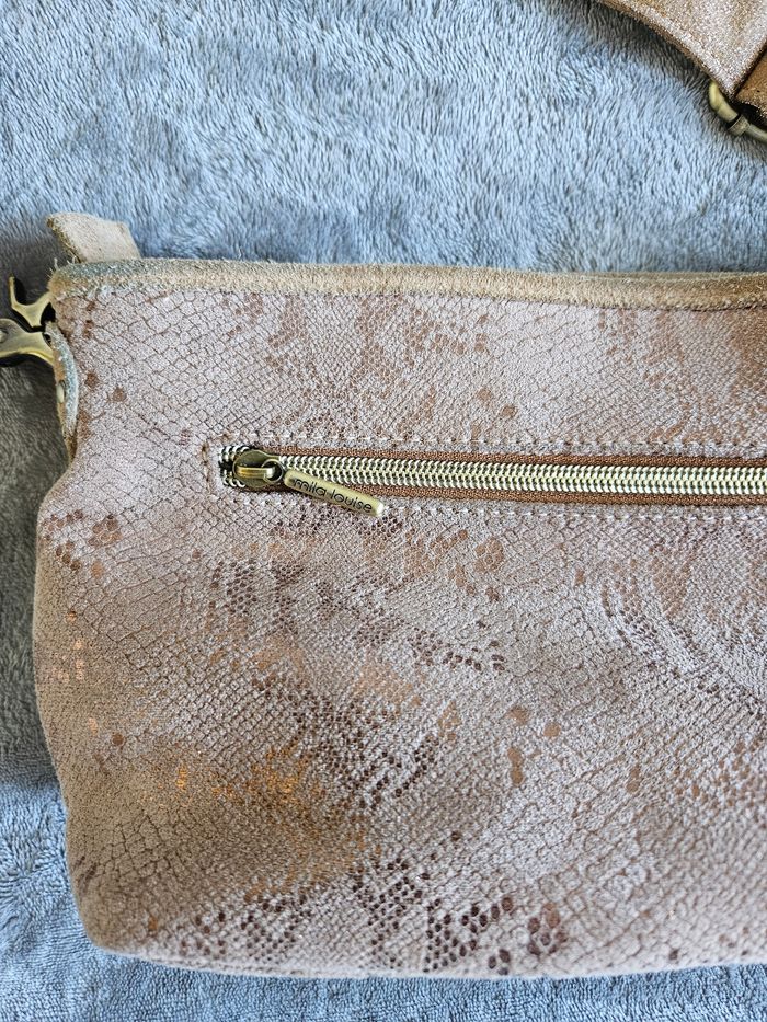 Sac bandoulière cuir doré rosé Mila Louise - photo numéro 6