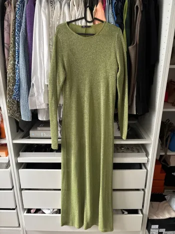 Robe maille verte pailleté