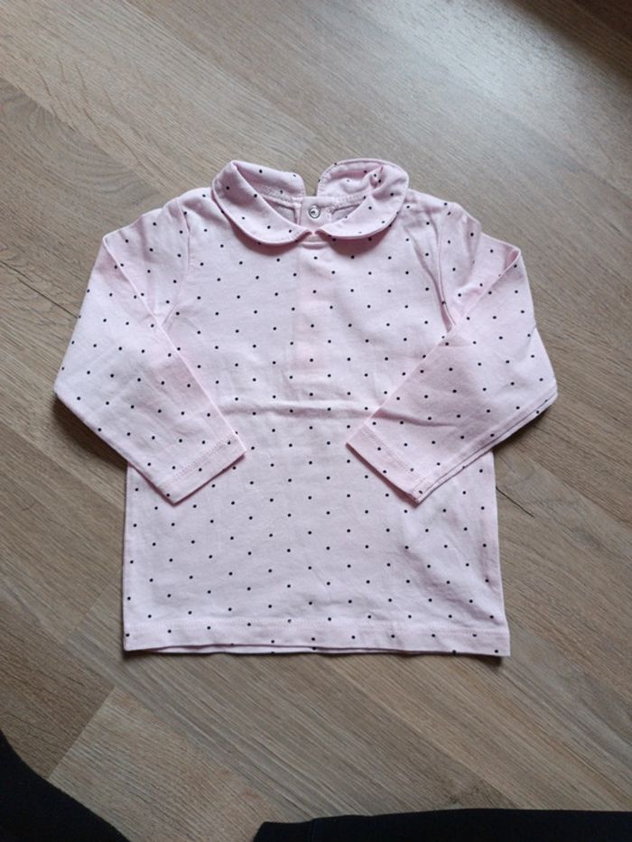 Tee-shirt manches longues col claudine