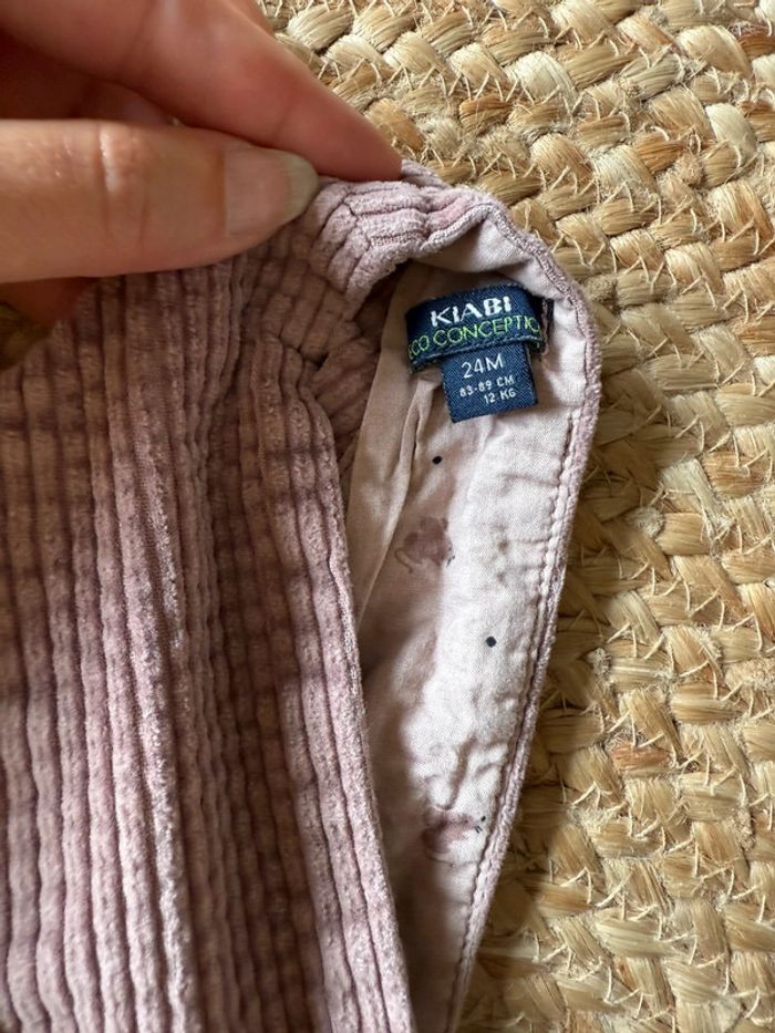 Robe salopette velours - taille 24 mois - photo numéro 2