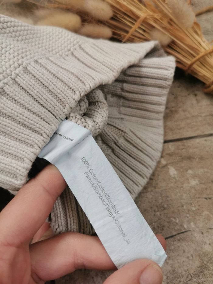 🌸Haut sans manches 100%coton beige Tape à l'œil 12mois - photo numéro 6