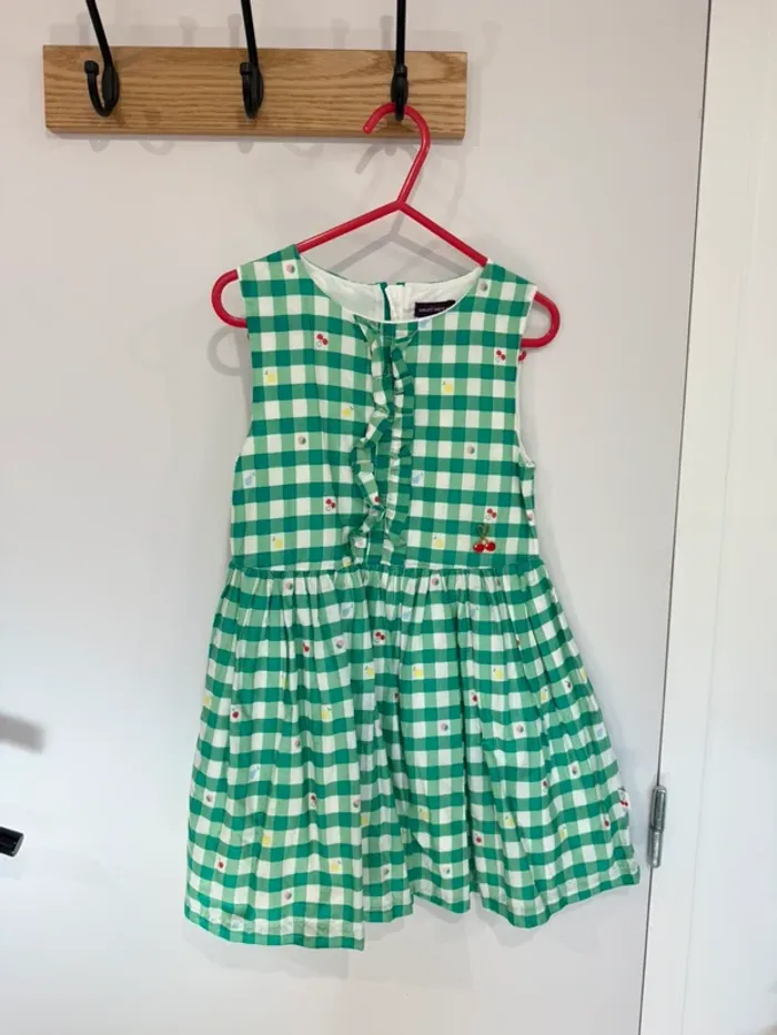 Robe à carreaux vertes thème fruits  Sergent Major - 5 ans