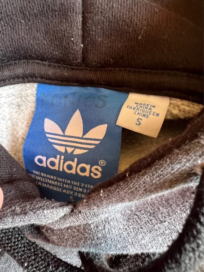 Sweat à capuche adidas gris taille S - photo numéro 4
