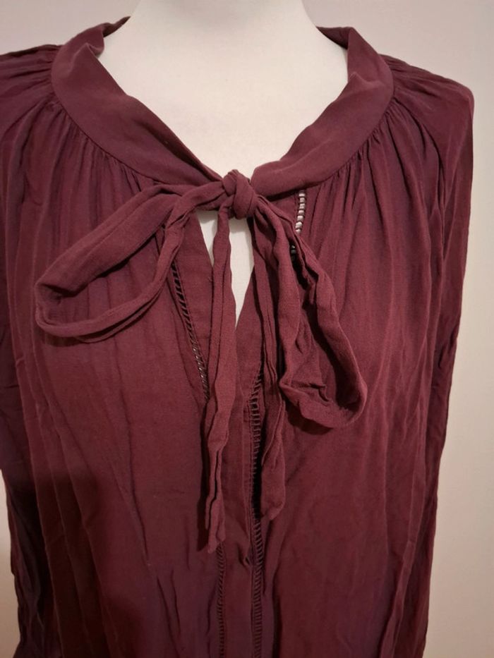 Chemise chic Bordeaux Mango taille S/M 36/38 - photo numéro 3