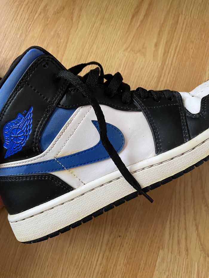 Nike air Jordan 1 mid White/ racer blue black - photo numéro 5