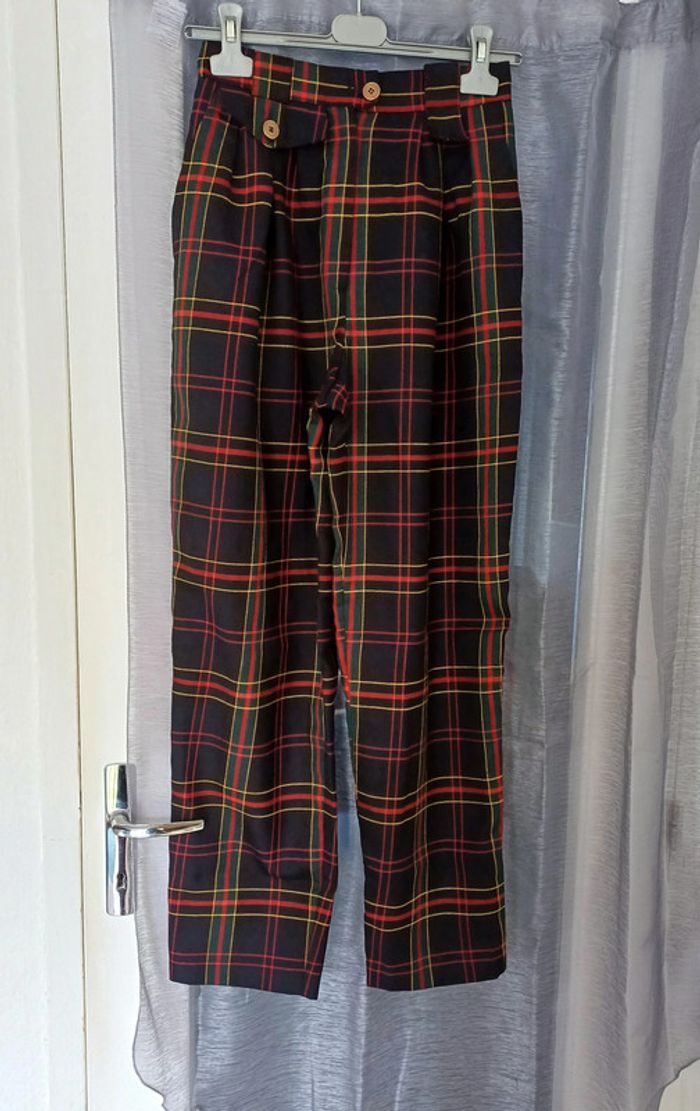 Pantalon écossais taille haute Verdosa taille 36