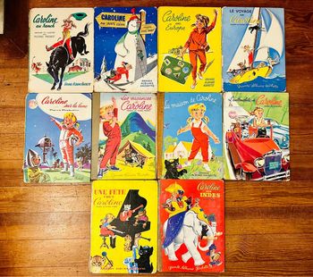 Lot de 10 albums très anciens Caroline complets état satisfaisant livres pierre probst