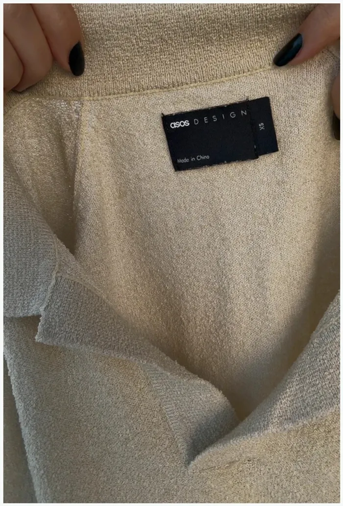 Polo maille beige Asos XS très bon état - photo numéro 5