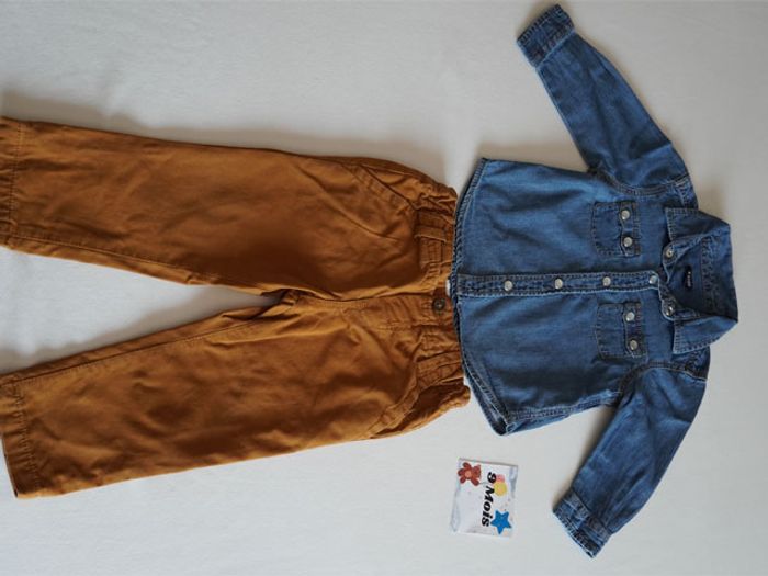Lot n°2 : 6 Vêtements Garçon 9 mois : 3 Pantalons + 3 Hauts - photo numéro 4