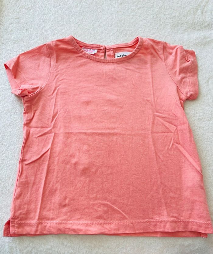 Ensemble tee shirt et short couleur rose corail 12-18 mois 86cm Lefties - photo numéro 3