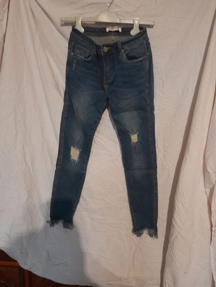Jeans style usé bleu
