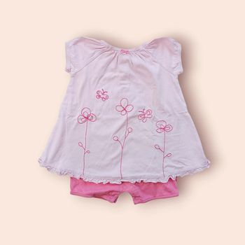 🔸 Barboteuse Rose et Fushia Fille - 12 Mois🔸