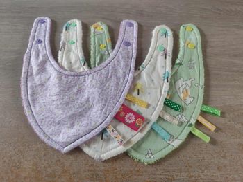 Lot de 3 bavoirs bandana réversibles