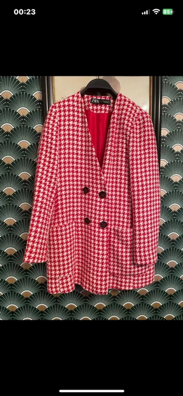 Veste Blazer tweed taille M Zara Vichy carreaux et jupe taille M. comme neuf. Valeur plus de  100€ - photo numéro 4