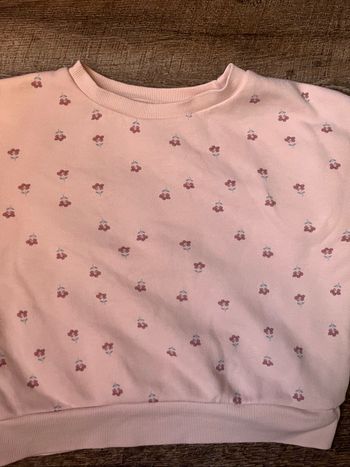 Pull fleuri rose fille 5-6 ans