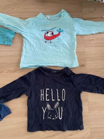 Lot de 2 tee shirts manches longues bébé garçon 3 moi s