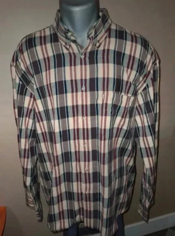 Chemise à carreaux manches longues XL