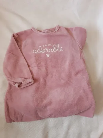 🎀 pyjama épais rose Kiabi taille 6 mois 🎀