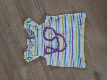 T- shirt sans manches à rayures blanc/jaune/violet Orchestra 18 mois