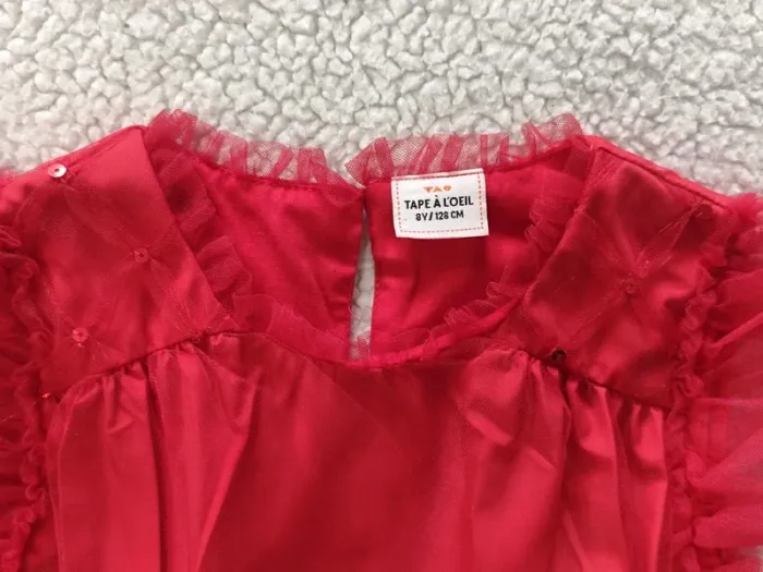 Robe créateur tulle rouge fêtes tao tape à l'oeil 8 ans - photo numéro 5