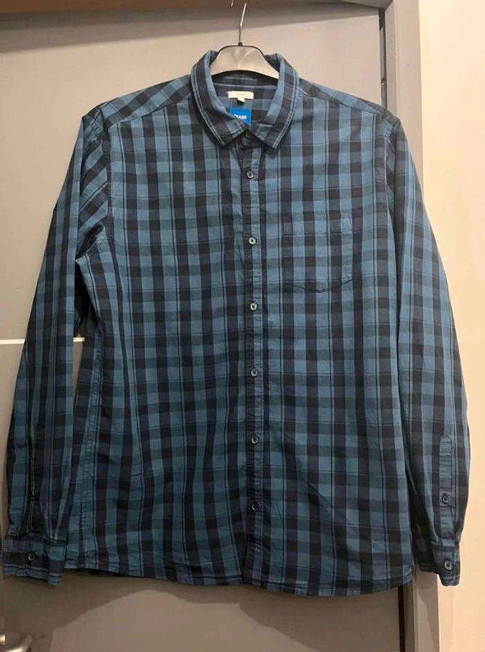 Chemise  à  carreaux homme  Jules  XL  bleu